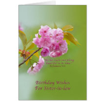 Birthday, Sister-in-law, Cherry Blossoms Cards