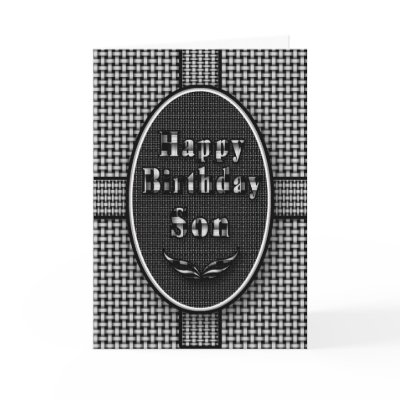 Birthday Son - Black white abstract Greeting Card by TrudyWilkerson