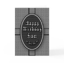 Birthday Son - Black white abstract Greeting Card