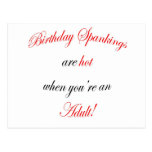 Birthday Spankings Are Hot! Post Cards
