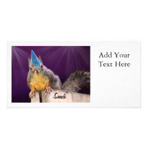 Birthday Squirrel Photo Customised Photo Card