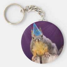 Birthday Squirrel Photo Keychain