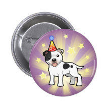Birthday Staffordshire Bull Terrier Buttons