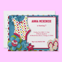 Birthday Swim Suit invitations