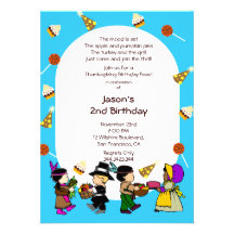 Birthday Thanksgiving Children's Party Invitation