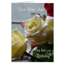 Birthday/To a Dear Aunt-Yellow Roses Card