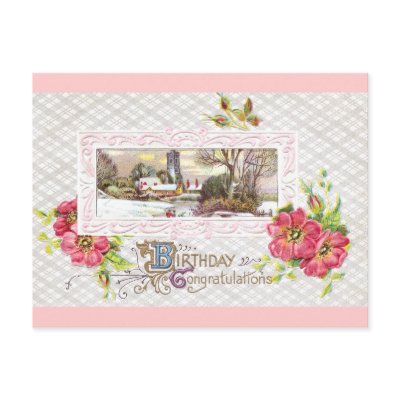 Birthday Vignette Post Cards