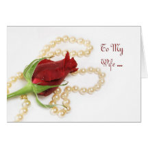 Birthday Wife Rose Greeting Cards