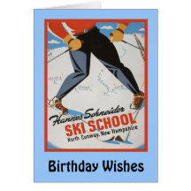 Birthday Wishes, Hannes Schneider Ski School Greeting Cards