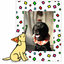 Birthday Yellow Labrador Cartoon Photo Frame Photo Cut Outs