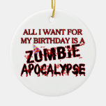 Birthday Zombie Apocalypse Ornament