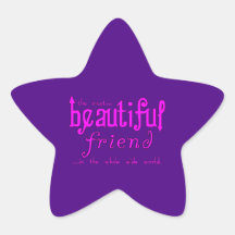 Birthdays Christmas Parties : Beautiful Friend Star Stickers