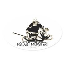 BISCUIT MONSTER! OVAL STICKERS