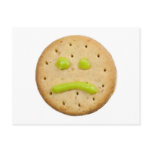 Biscuit with sad face postcards