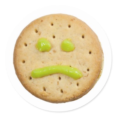 Biscuit with sad face stickers by joxxxxjo