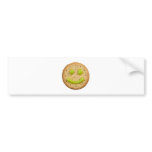 Biscuit with smiley face bumper stickers