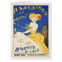 Biscuits Amandines Vintage Food Ad Art Greeting Card