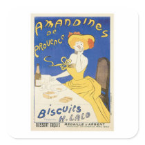 Biscuits Amandines Vintage Food Ad Art Stickers