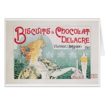 Biscuits Chocolate Vintage Food Ad Art Greeting Cards