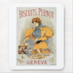 Biscuits Pernot Vintage Food Ad Art Mouse Pads