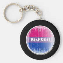 Bisexual Button distressed.png Key Chains