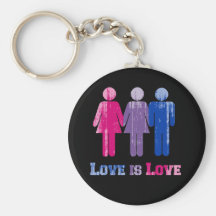 Bisexual Love is Love distressed.png Key Chains