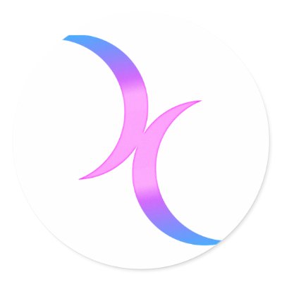 Bisexual Moon Round Stickers by LGBTQI