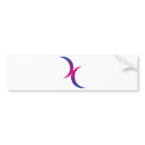 Bisexual moon symbol bumper stickers