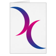 Bisexual moon symbol greeting cards