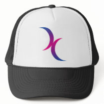 Bisexual moon symbol mesh hats