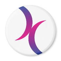 Bisexual moon symbol refrigerator magnet