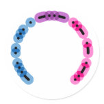 Bisexual Morse Code Arc Round Sticker