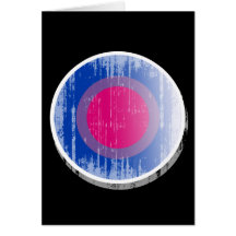 Bisexual Pride Button distressed.png Greeting Cards