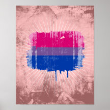 Bisexual Pride Colors distressed Posters