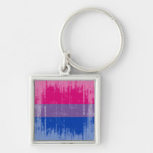 BISEXUAL PRIDE DISTRESSED DESIGN KEY CHAIN