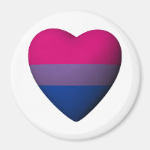 BISEXUAL PRIDE HEART -.png Fridge Magnets