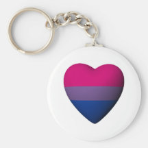 BISEXUAL PRIDE HEART -.png Keychains