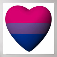 BISEXUAL PRIDE HEART -.png Posters