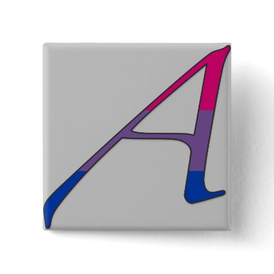 Bisexual Pride "Scarlet" Letter A Pinback Buttons by ComingOutGodless
