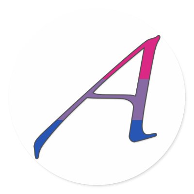 Bisexual Pride "Scarlet" Letter A Round Sticker by ComingOutGodless