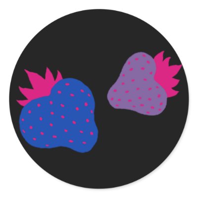 Bisexual Strawberries stickers (black) by destructobot