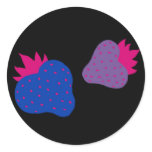 Bisexual Strawberries stickers (black)