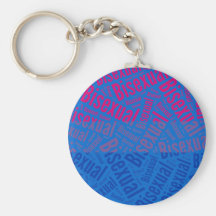 BISEXUAL WORD PATTERN FLAG -.png Key Chain