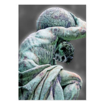 Bismarck Statue, Berlin, Greek God Atlas, Grey Bac Business Card Template