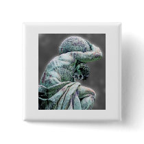 Bismarck Statue, Berlin, Greek God Atlas, Grey Bac Button