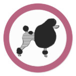 Bistro Poodle Round Sticker