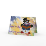 Bistro Snowman Greeting Card