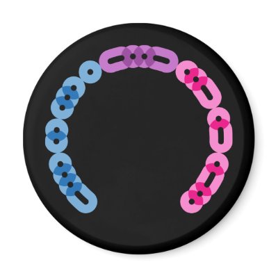 Bisxual Morse Code Arc Round Magnet by jamieco