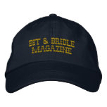 Bit & Bridle Hat - Dark Yellow Text, Regular Embroidered Baseball Caps
