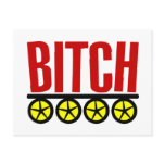 Bitch On Wheels--Black, Red, Yellow Postcard